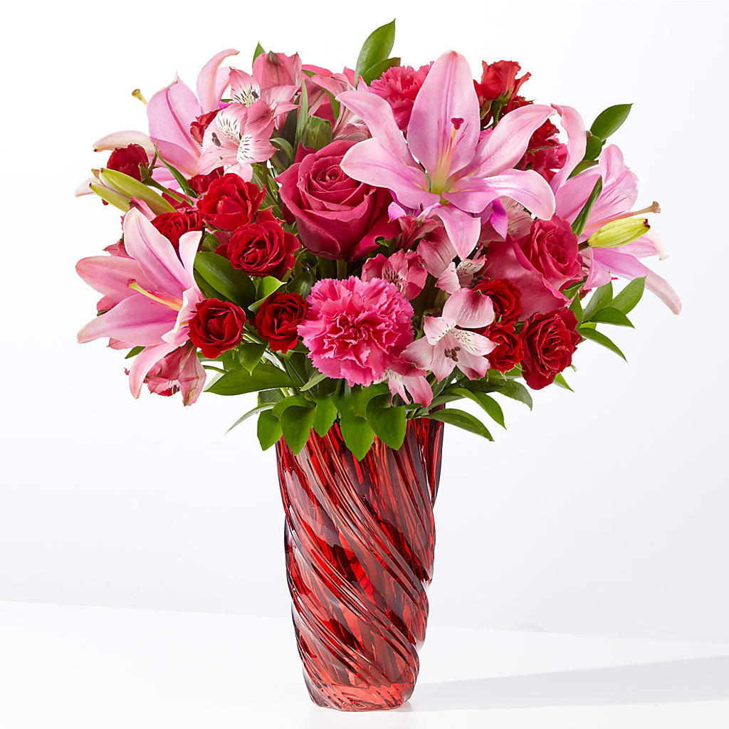 In Love Bouquet with Luxe Swirl Vase – PASSMORE'S FLOWERS, Brantford ON