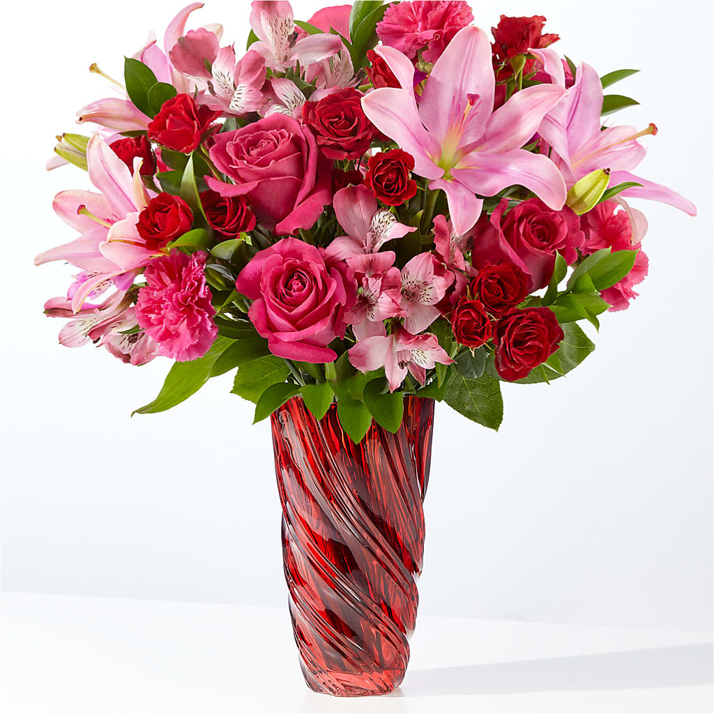 In Love Bouquet with Luxe Swirl Vase – PASSMORE'S FLOWERS, Brantford ON