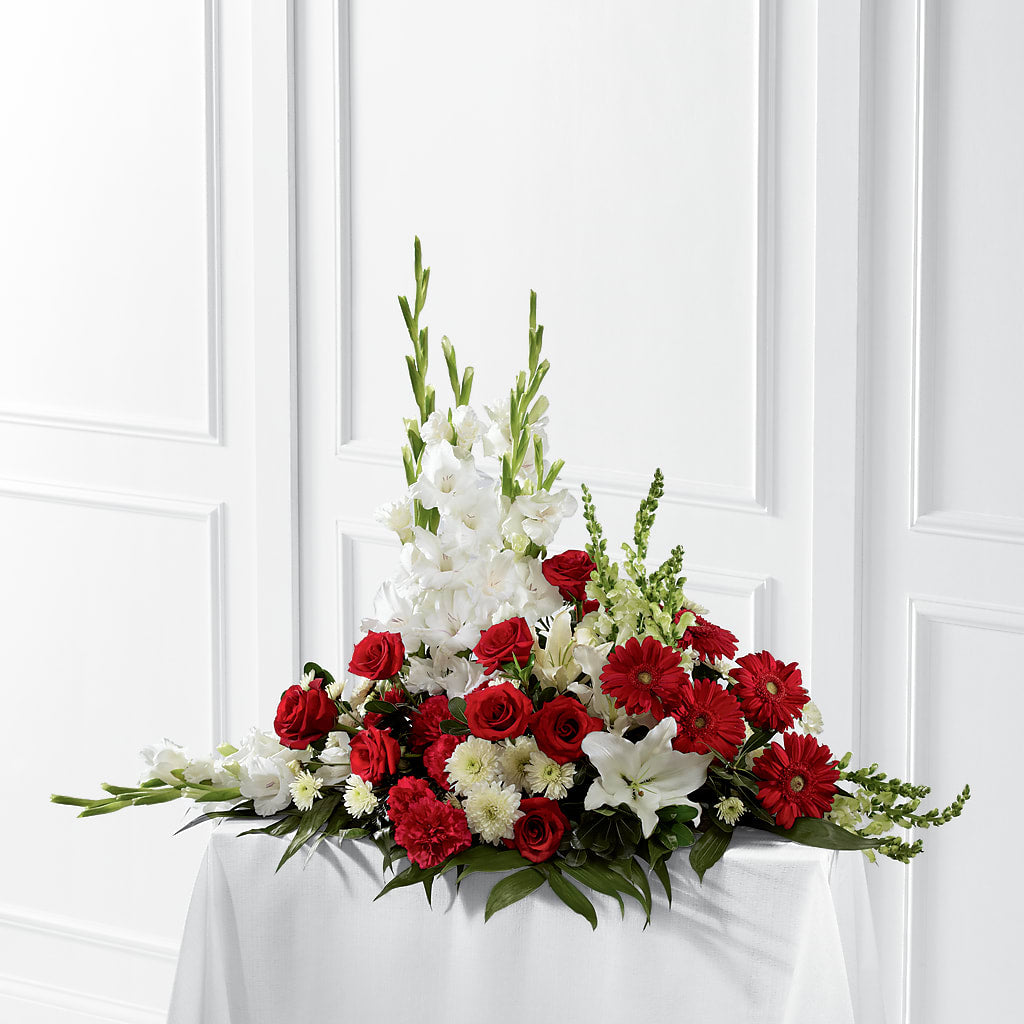 Crimson & White Arrangement – PASSMORE'S FLOWERS, Brantford ON