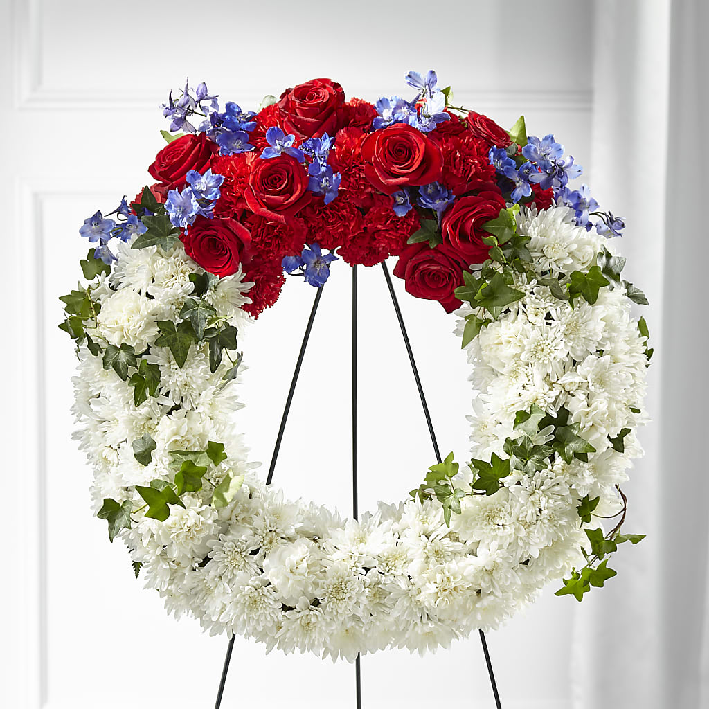 Patriotic Passion Wreath – PASSMORE'S FLOWERS, Brantford ON