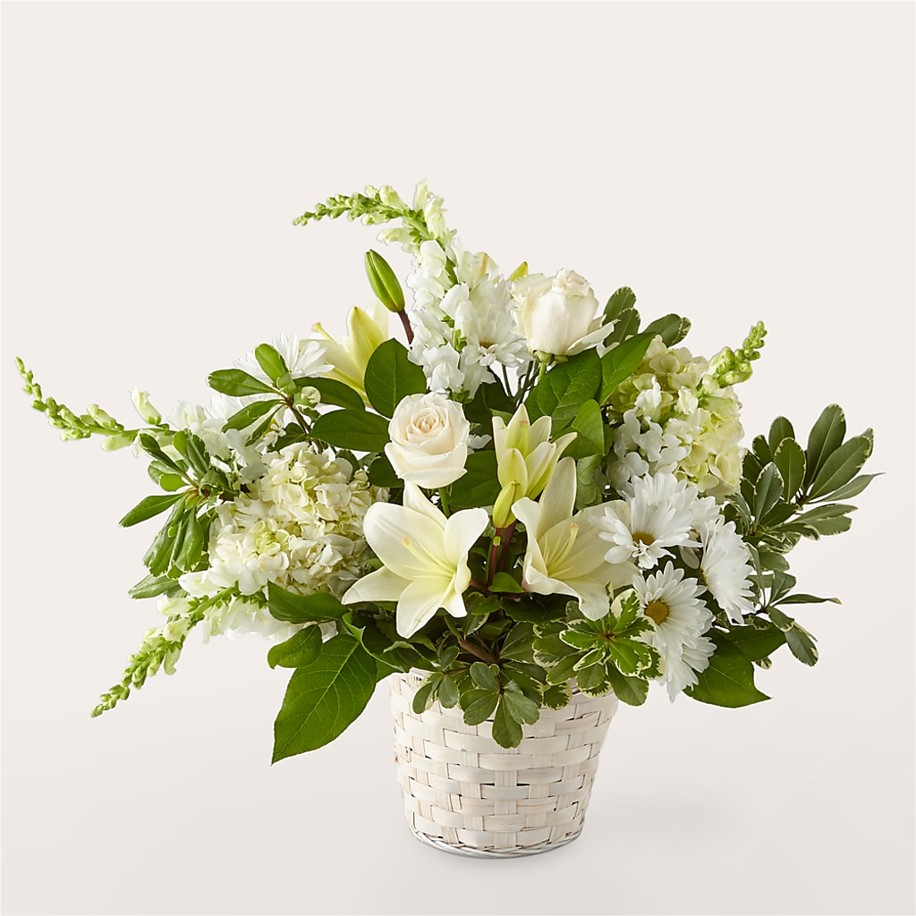 Ivory Elegance Floral Basket – PASSMORE'S FLOWERS, Brantford ON