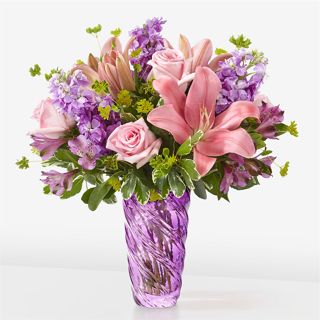 Precious Petals Bouquet with Luxe Swirl Vase – PASSMORE'S FLOWERS, Brantford ON