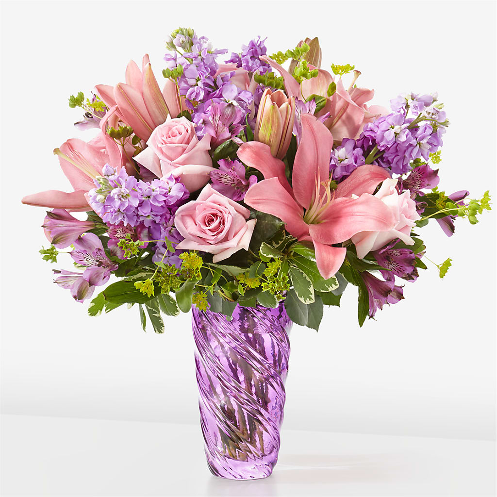 Precious Petals Bouquet with Luxe Swirl Vase – PASSMORE'S FLOWERS, Brantford ON