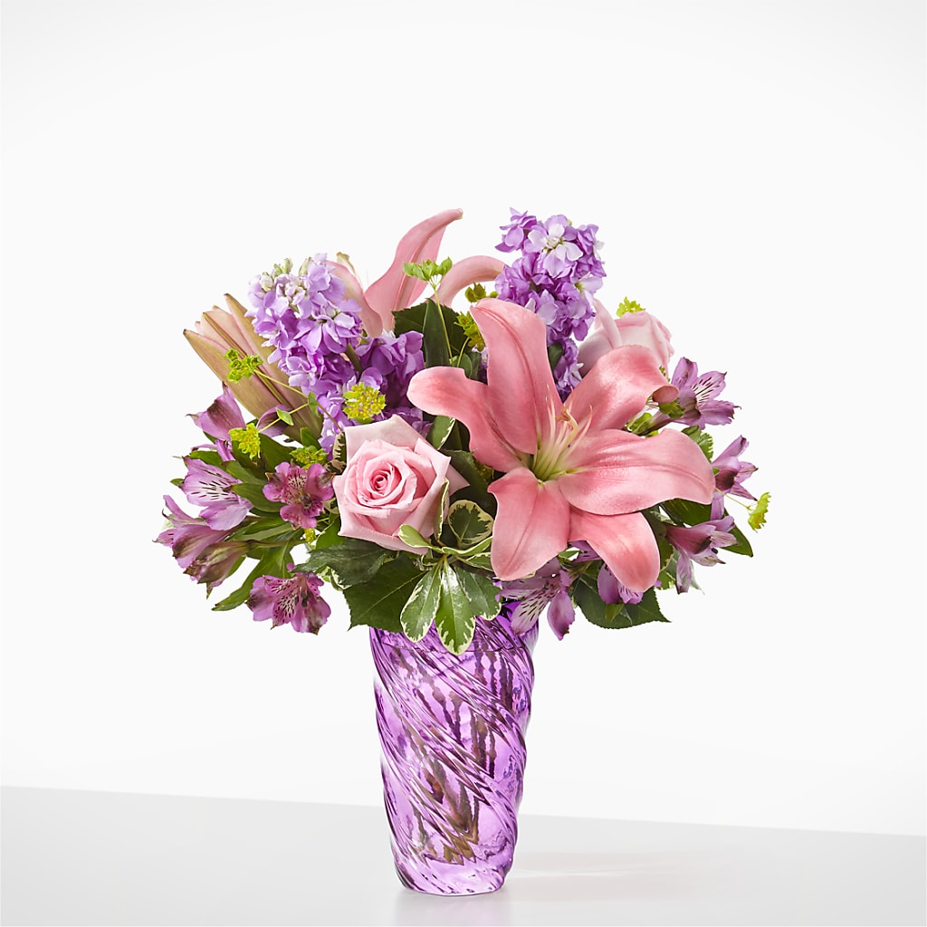 Precious Petals Bouquet with Luxe Swirl Vase – PASSMORE'S FLOWERS, Brantford ON