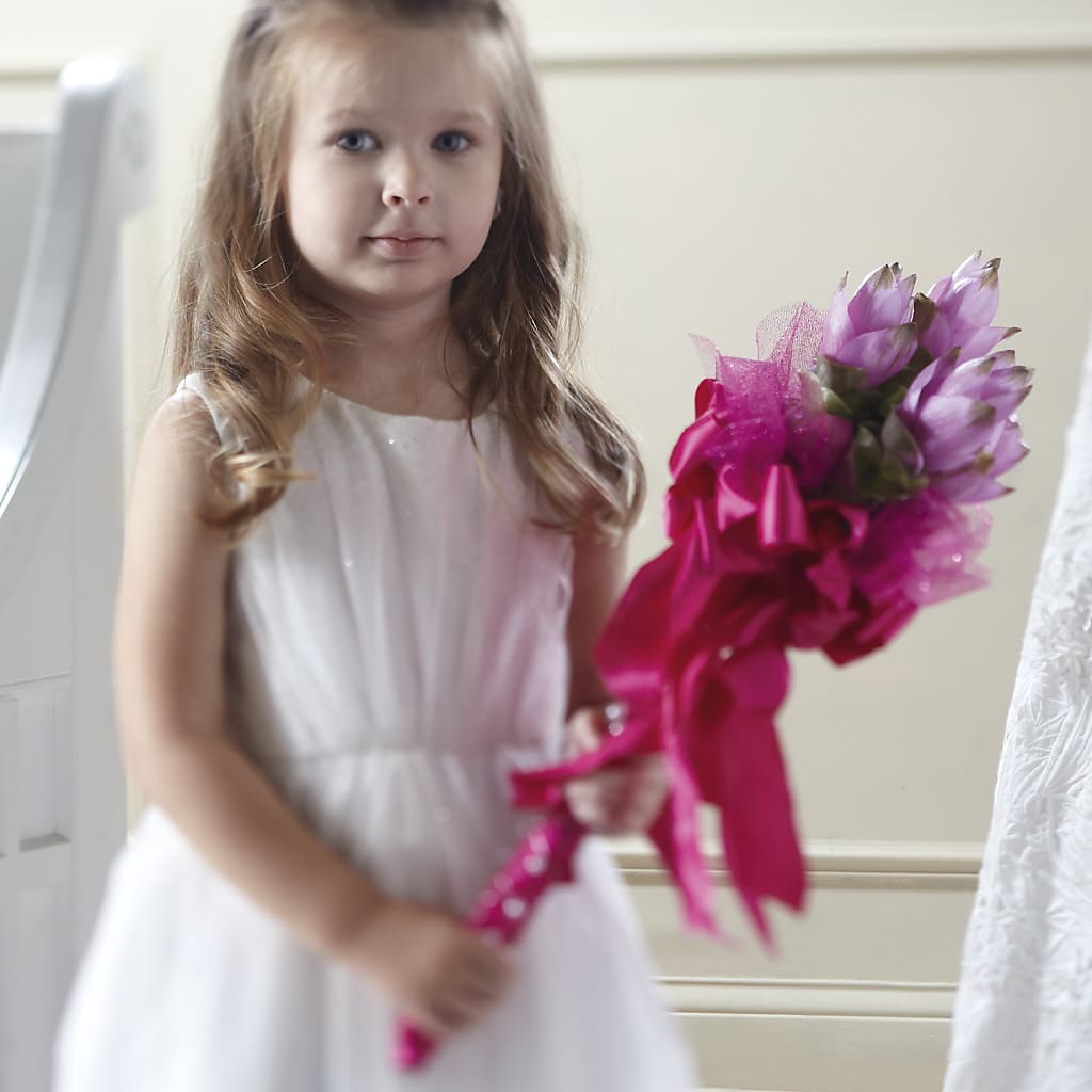 Sparkle Pink Flower Girl Bouquet – PASSMORE'S FLOWERS, Brantford ON
