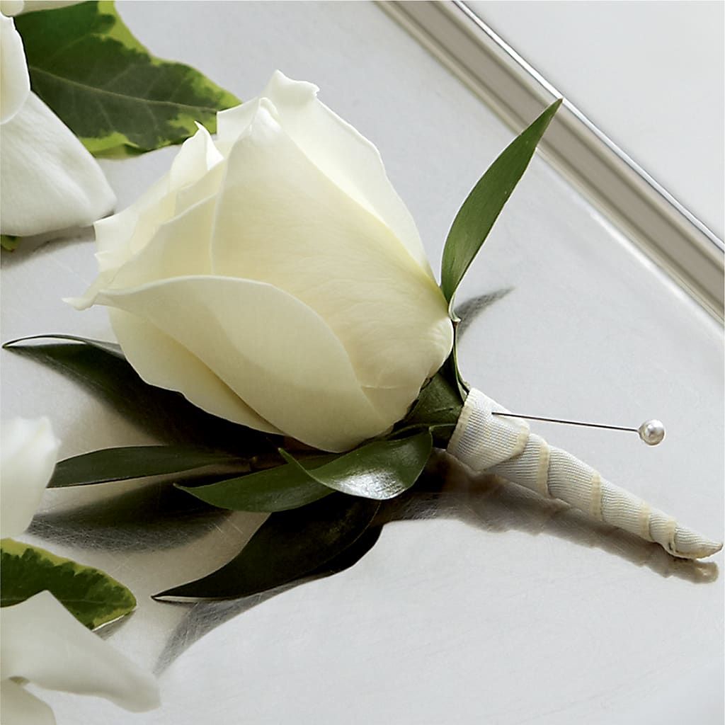 White Rose Boutonniere – PASSMORE'S FLOWERS, Brantford ON