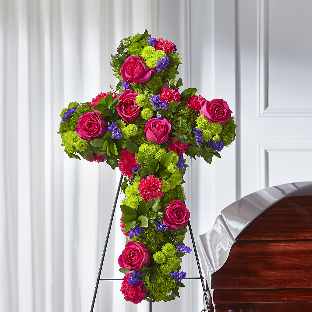 Tribute Rose Floral Cross – PASSMORE'S FLOWERS, Brantford ON