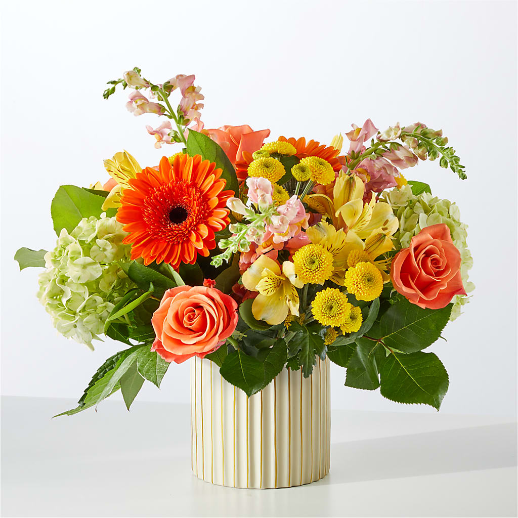 Autumn Sunshine Bouquet with Ivory Vase – PASSMORE'S FLOWERS, Brantford ON