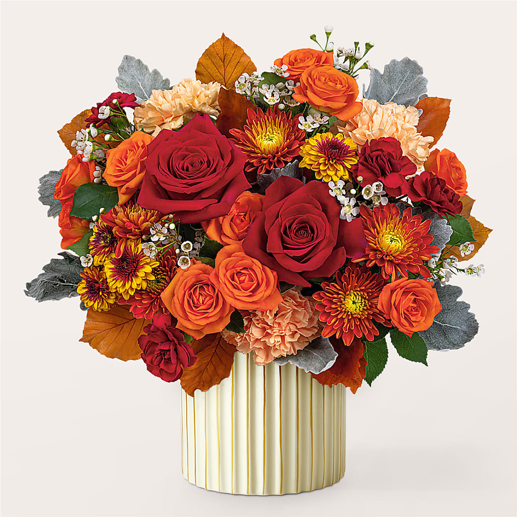 Merlot Bouquet with Ivory Vase – PASSMORE'S FLOWERS, Brantford ON