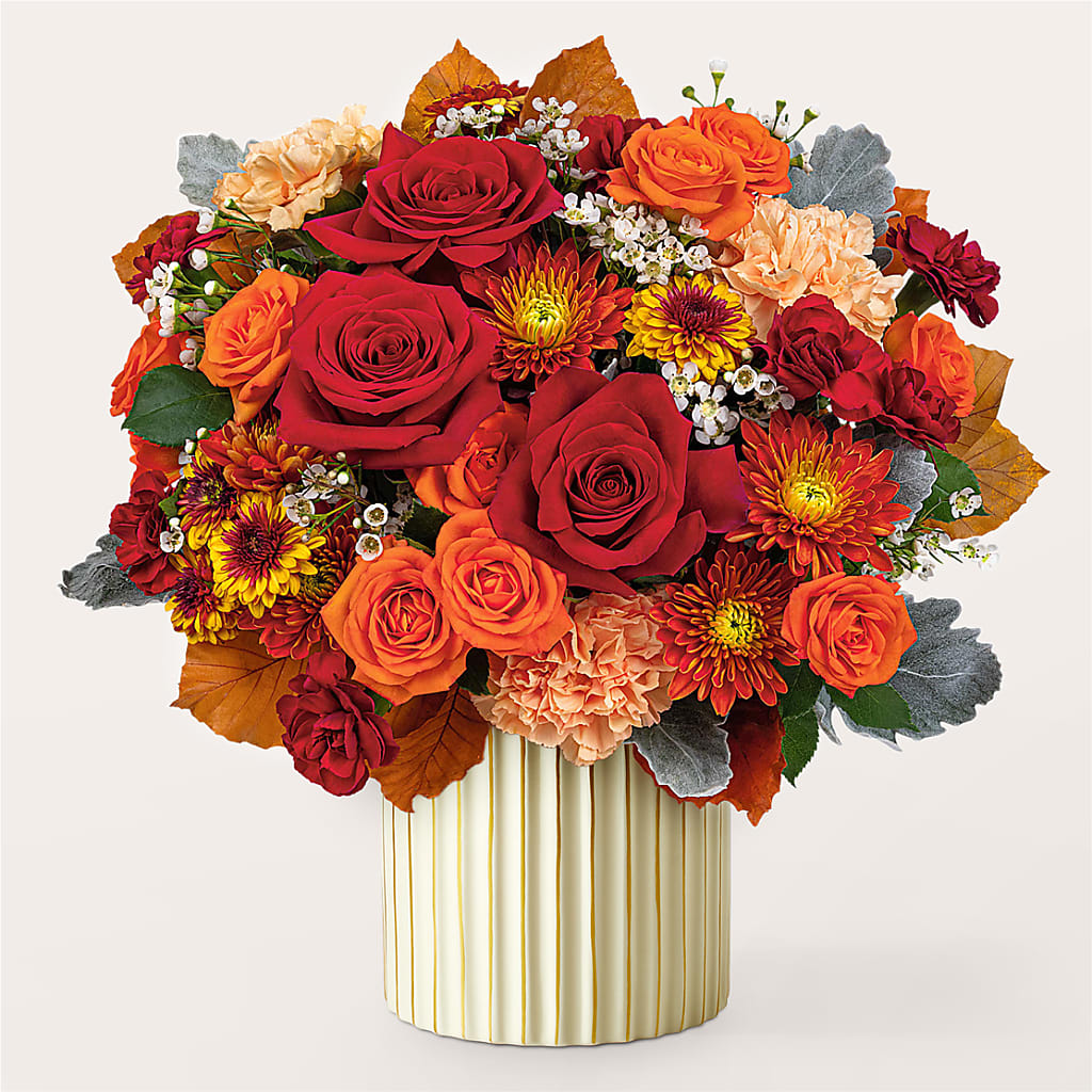 Merlot Bouquet with Ivory Vase – PASSMORE'S FLOWERS, Brantford ON