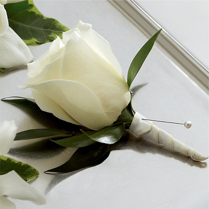 White Rose Boutonniere – PASSMORE'S FLOWERS, Brantford ON